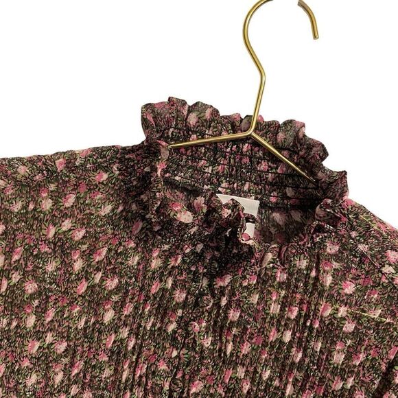 Cabi Knife Pleat Blouse Romantic High Neck Size Small - Picture 4 of 9